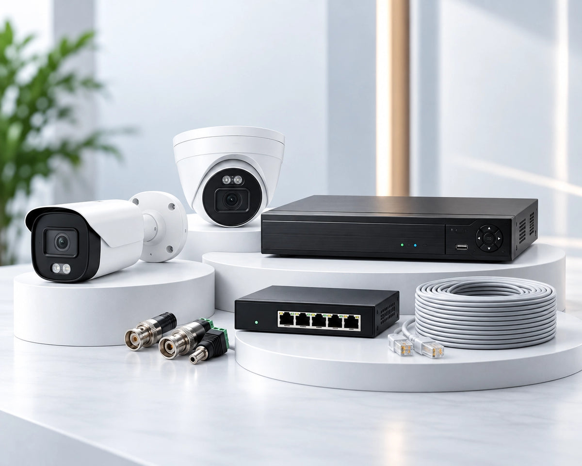 CCTV cameras, recorder and networking accessories